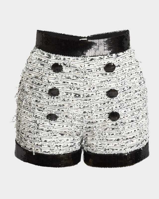 Tweed Sequined Shorts